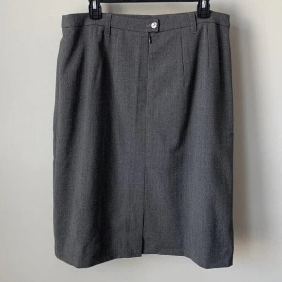Hauber Wool Pencil Skirt in Grey Made in Germany - Picture 2 of 9